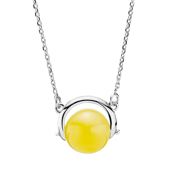 Nordic Seasons necklace in milky amber - 70 cm