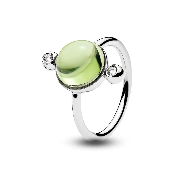 Magic Numbers ring in Aurora Green Amber