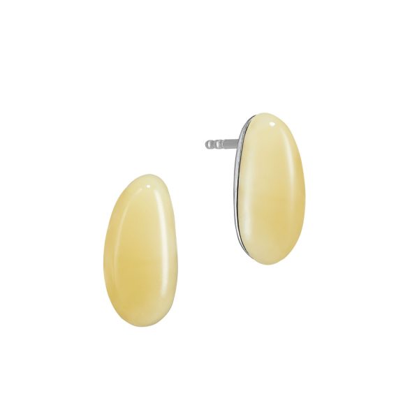 Harmony earrings in milky amber and stainless steel