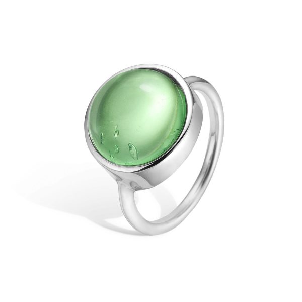 Droplets ring in Aurora green amber