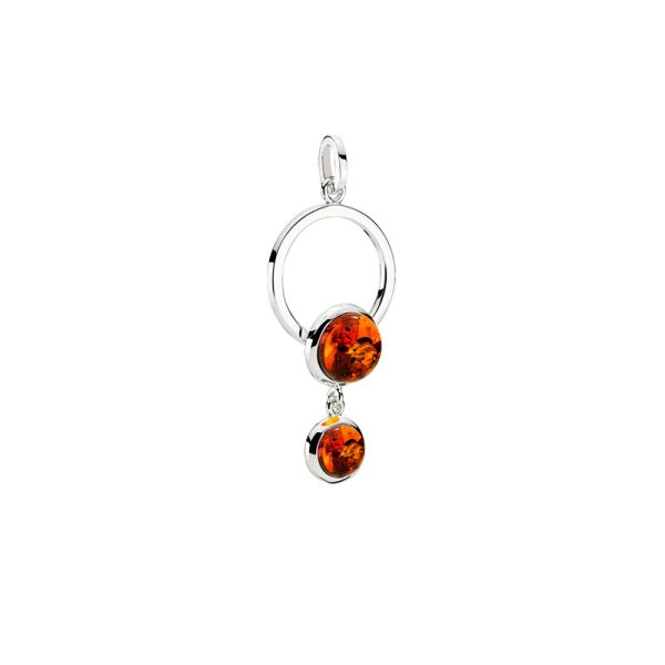Precious Moon pendant in cognac amber