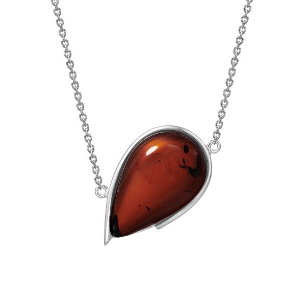 Droplets necklace in cherry amber