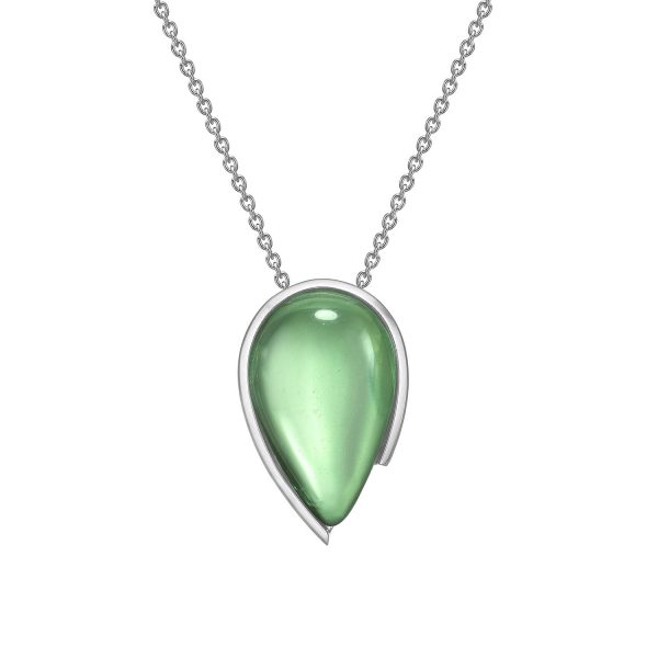 Droplets necklace in Aurora green amber