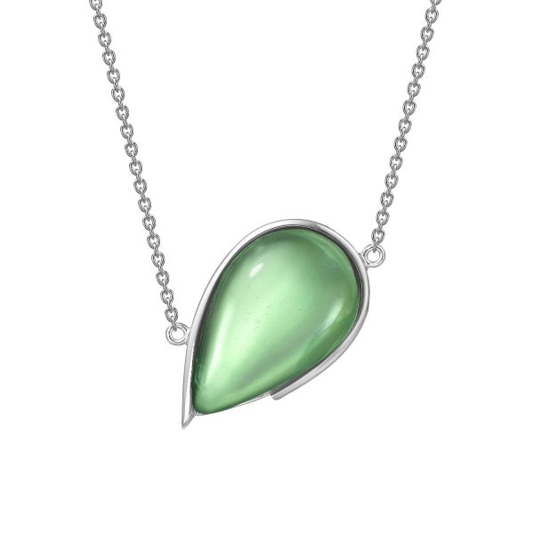 Droplets necklace in Aurora green amber