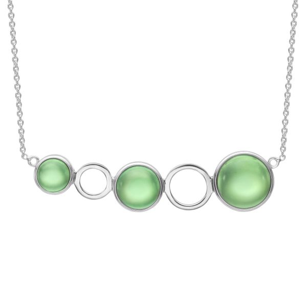 Droplets necklace in Aurora green amber