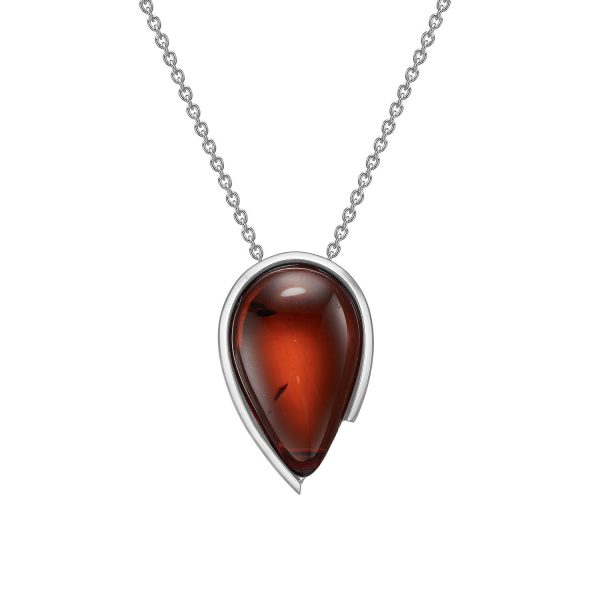 Droplets necklace in Aurora cherry amber