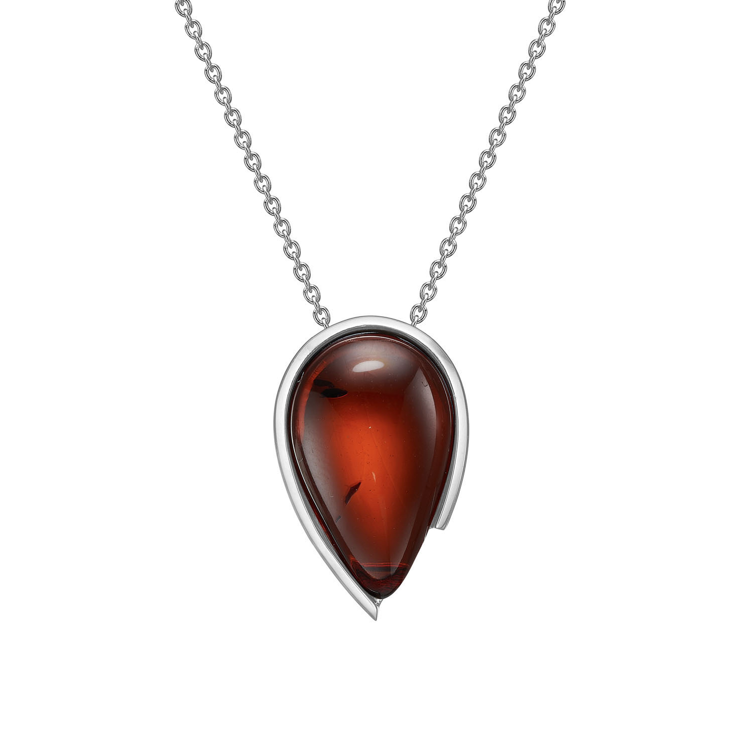 Droplets necklace in Aurora cherry amber