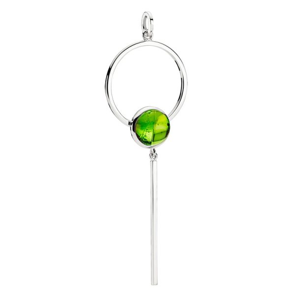 Precious Moon pendant in Aurora Green amber