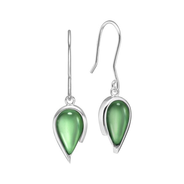 Droplets earrings in Aurora green amber