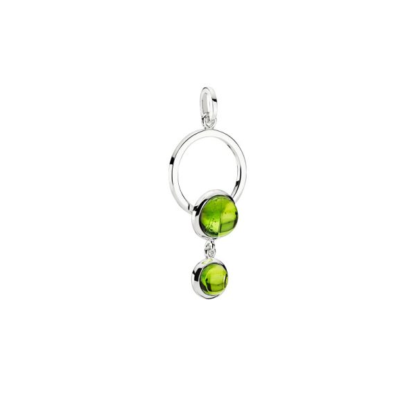 Precious Moon pendant in Aurora Green amber