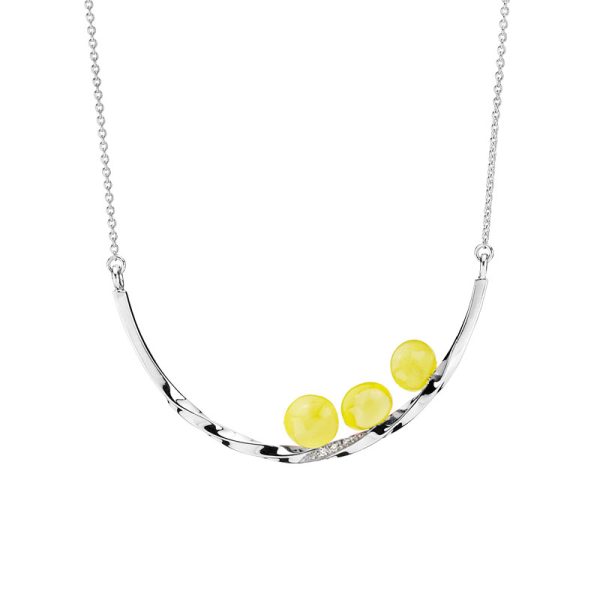 Balance Twist necklace by Bukkehave in milky amber