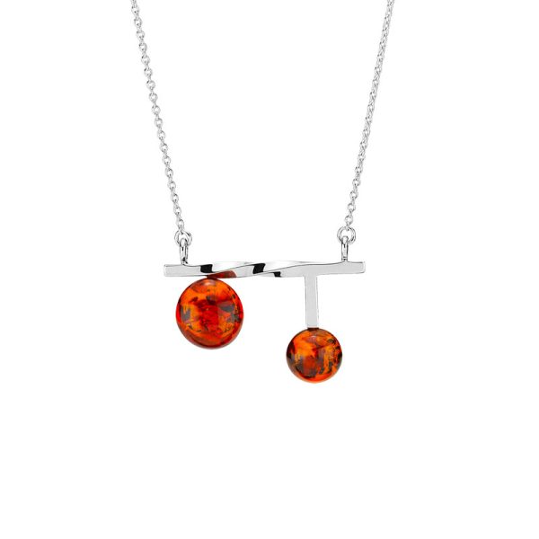 Balance Twist necklace by Bukkehave in cognac amber