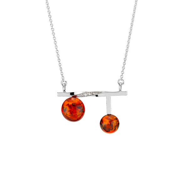 Balance Twist necklace by Bukkehave in cognac amber