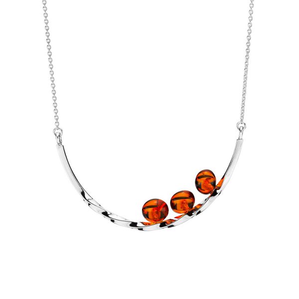 Balance Twist necklace by Bukkehave in cognac amber