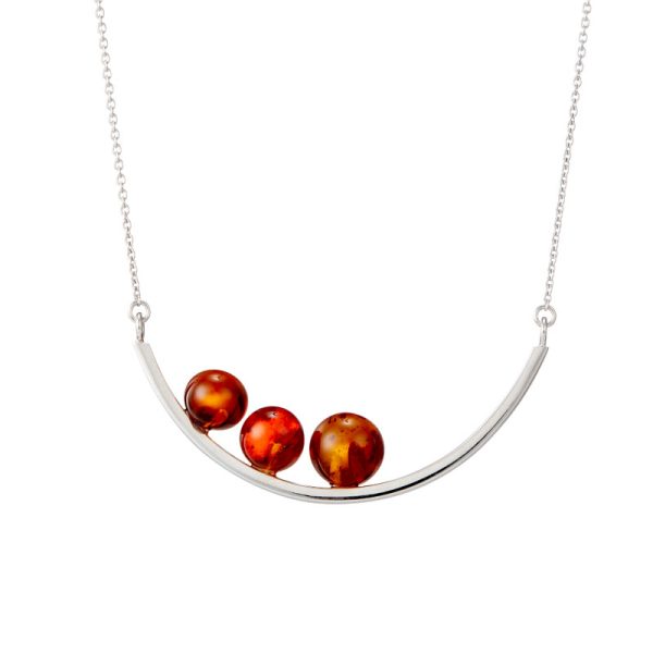 Balance necklace by Bukkehave in cognac amber