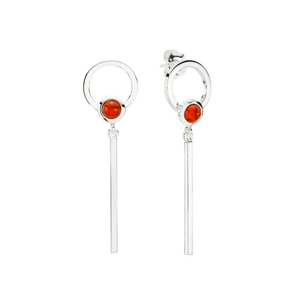 Precious Moon earrings in cognac amber