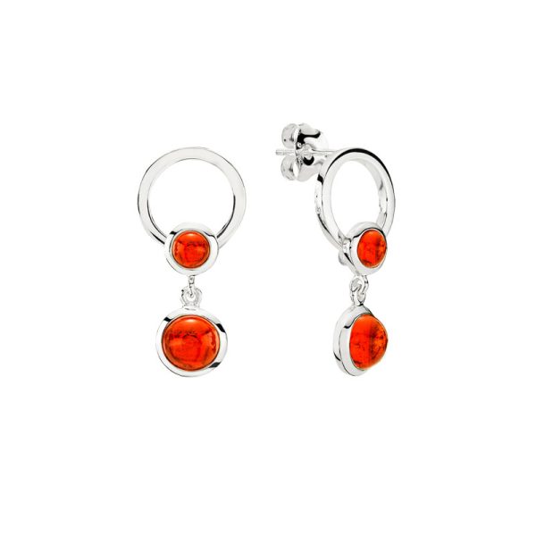 Precious Moon earrings in cognac amber