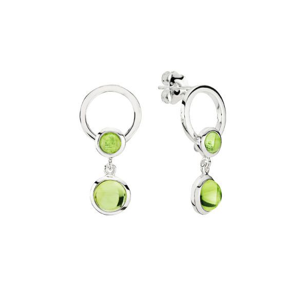 Precious Moon earrings in Aurora Green amber